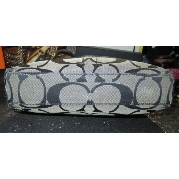 Coach 2008 Cursive Creed Limited Edition Signature Stripe Canvas & Leather Tote - Picture 5 of 11